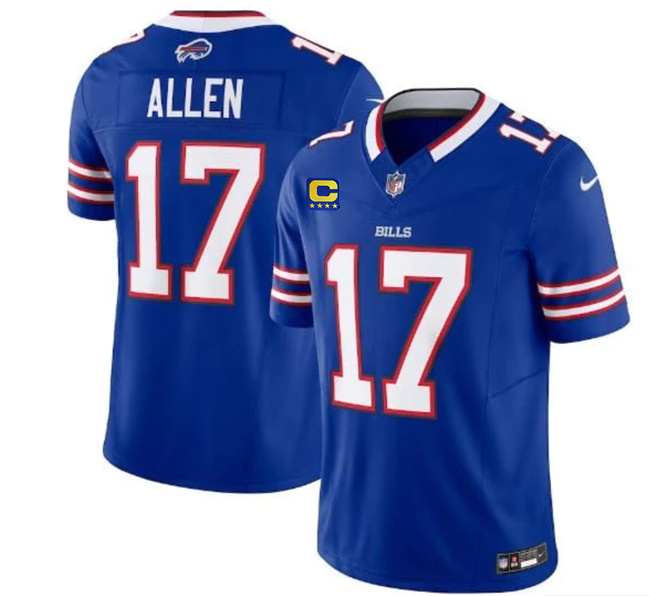 Men's Buffalo Bills #17 Josh Allen Blue 2023 F.U.S.E. With 4-Star C Patch Vapor Untouchable Limited Football Stitched Jersey